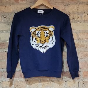 Lola & The Boys Tiger Flip Sequin Sweatshirt 12